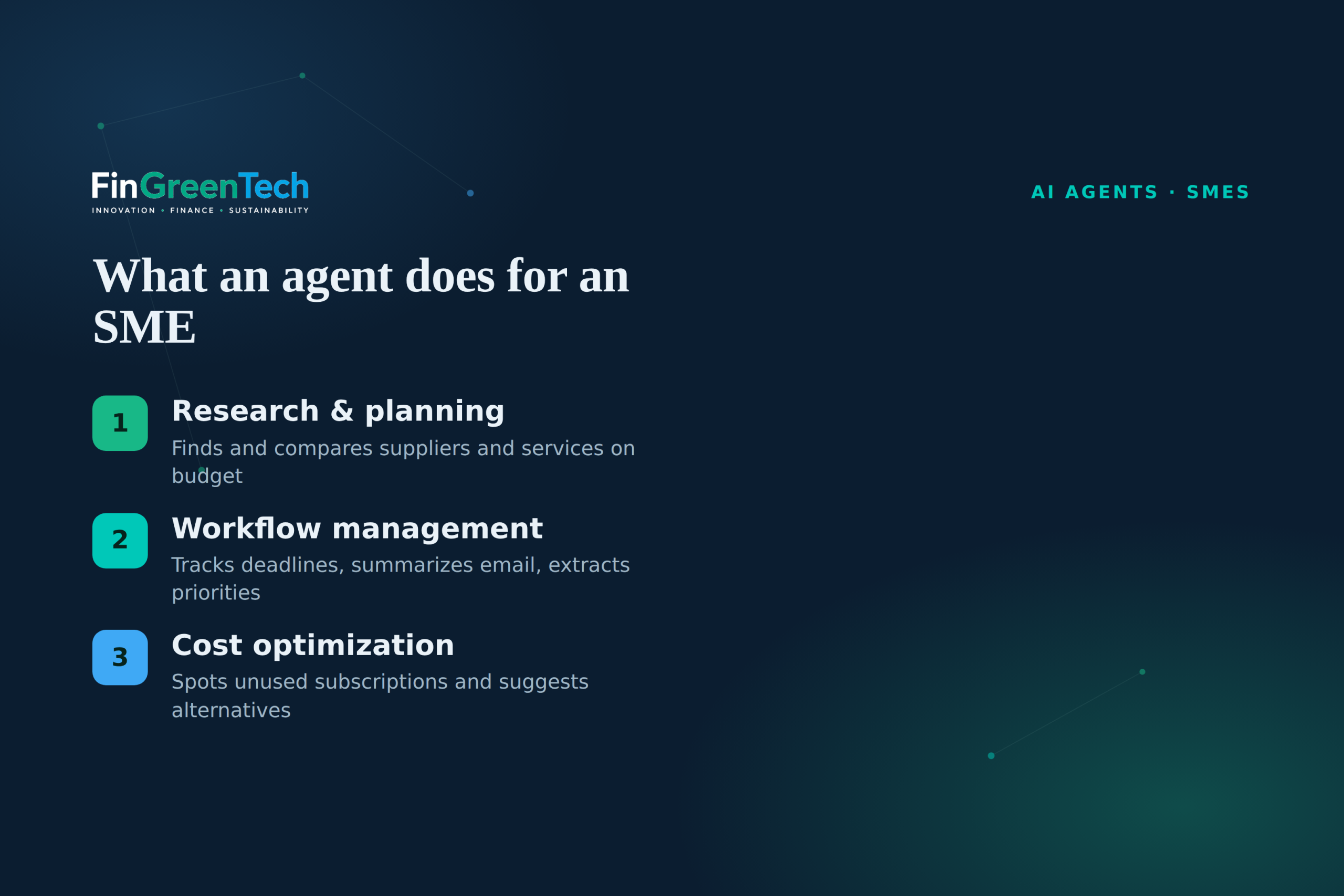What an AI agent does for an SME: research, workflows, costs
