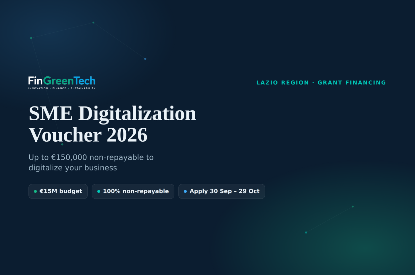 SME Digitalization Voucher 2026 Lazio: how the score works (and calculate it now)