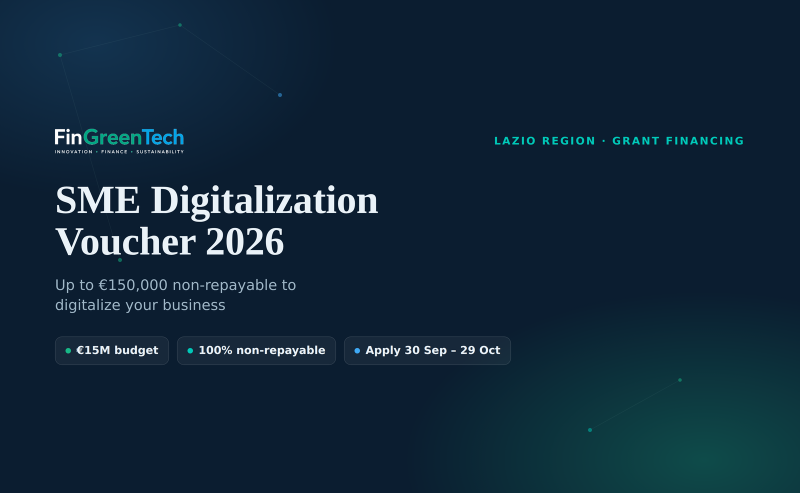 SME Digitalization Voucher 2026 Lazio: how the score works (and calculate it now)