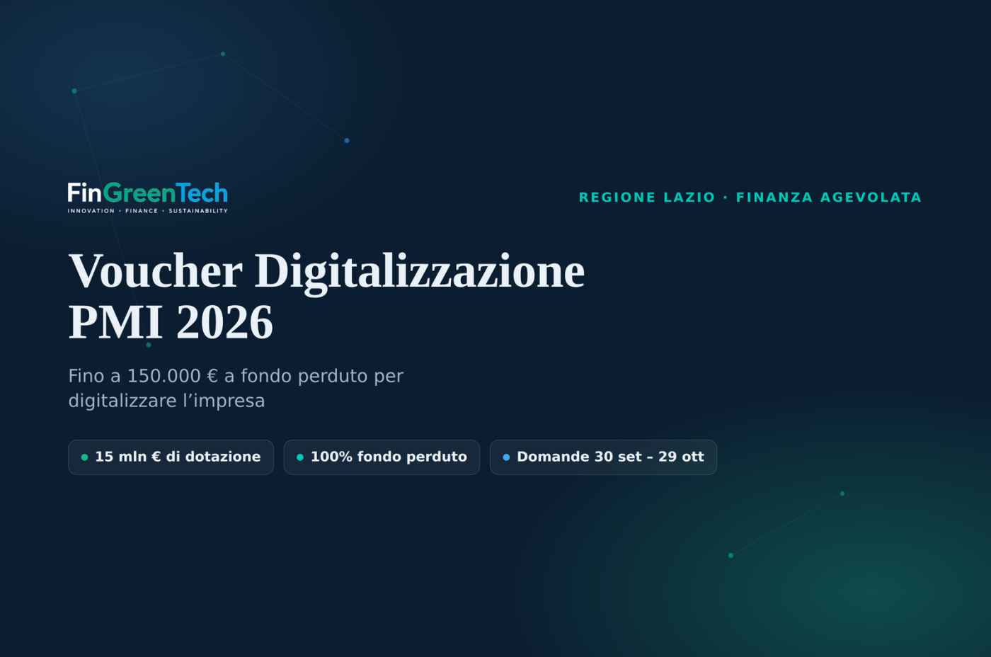 Voucher Digitalizzazione PMI 2026 Lazio: come funziona il punteggio (e calcolalo subito)