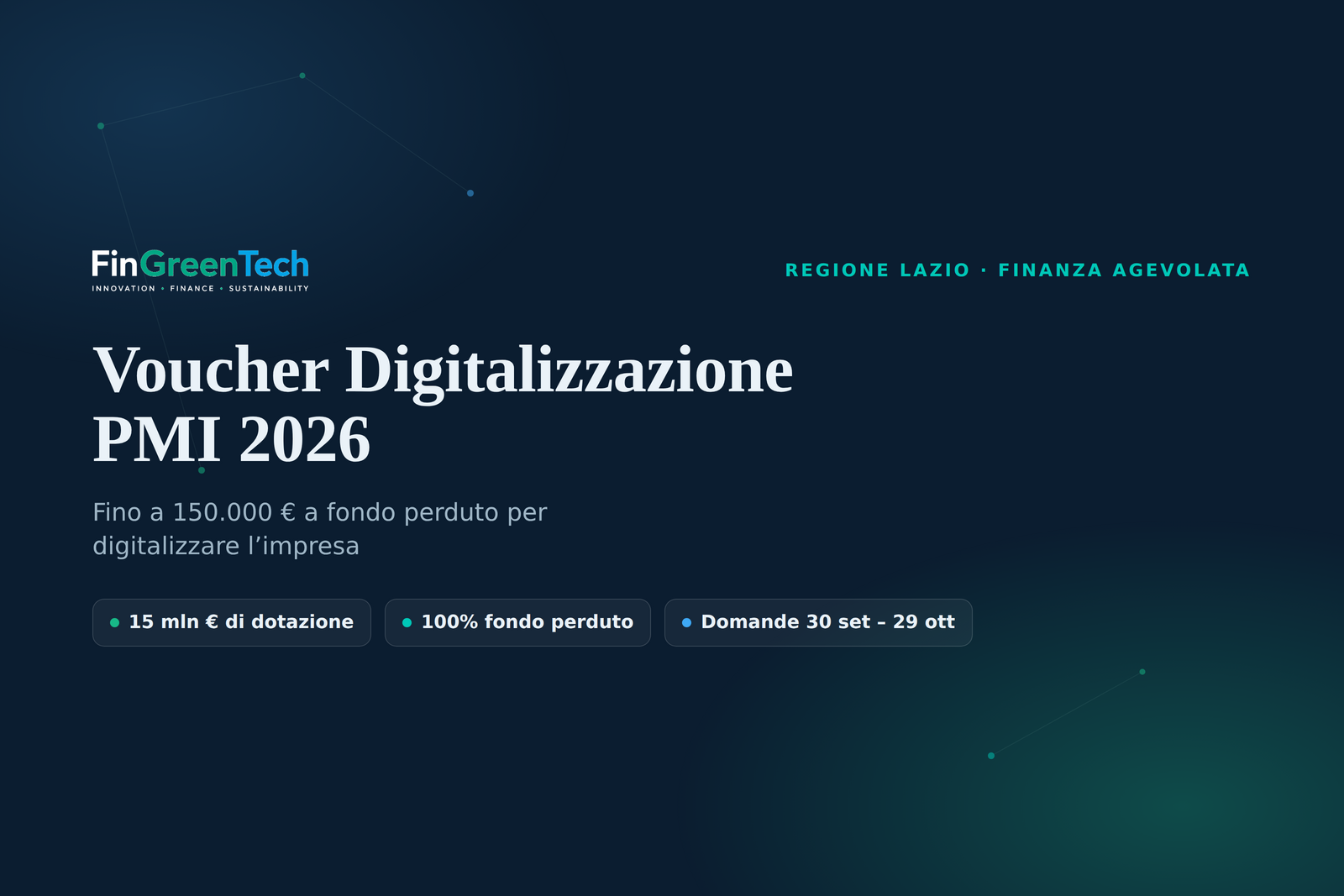 Voucher Digitalizzazione PMI 2026 Lazio: come funziona il punteggio (e calcolalo subito)