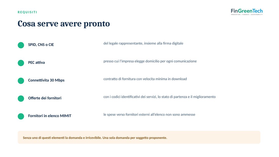 Voucher MIMIT: cosa serve avere pronto per la domanda