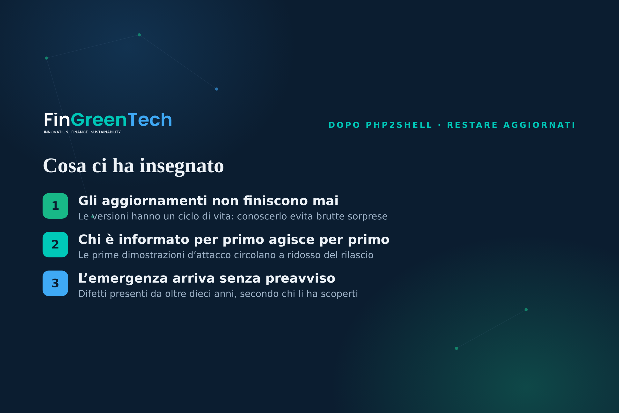Cosa ci ha insegnato PHP2Shell: aggiornamenti continui, informarsi per primi, emergenze senza preavviso