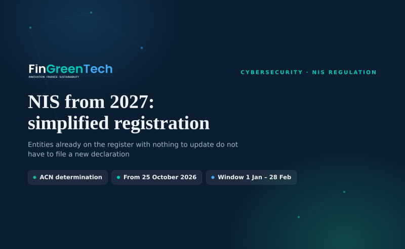 NIS from 2027, simplified registration: what changes for entities already on the register
