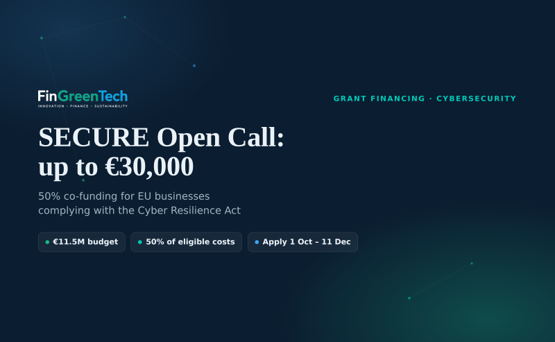 SECURE Open Call: up to €30,000 for companies complying with the Cyber Resilience Act