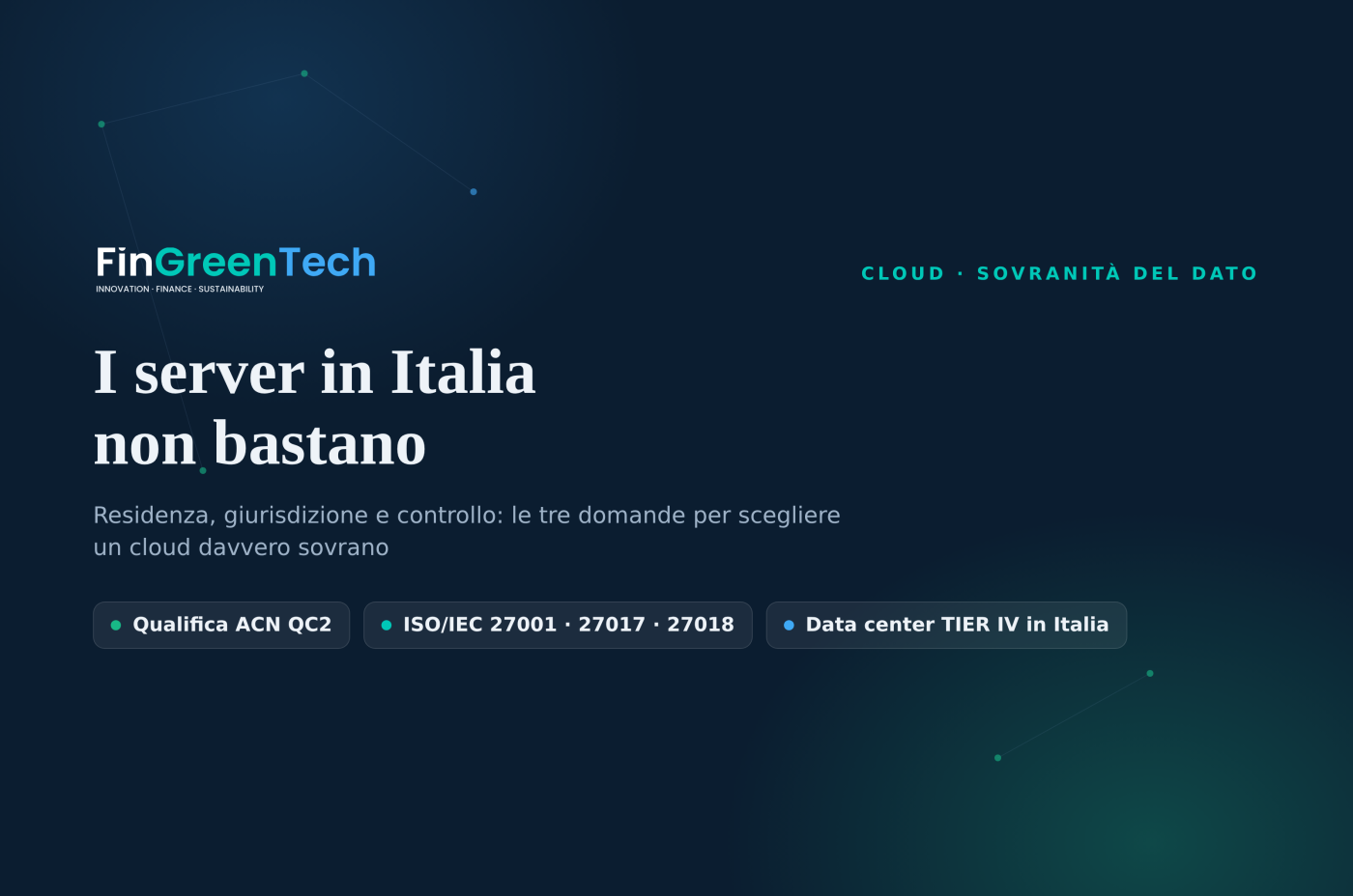 Sovranità del dato: i server in Italia non bastano