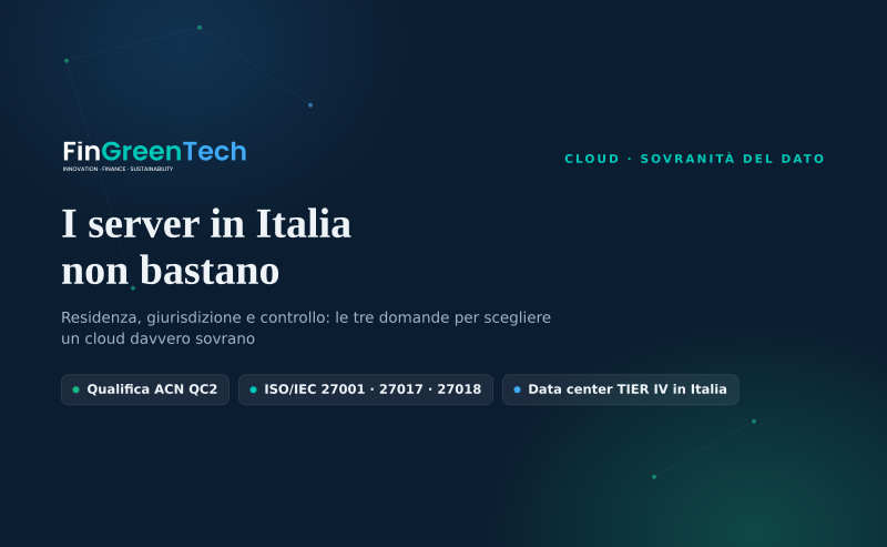 Sovranità del dato: i server in Italia non bastano