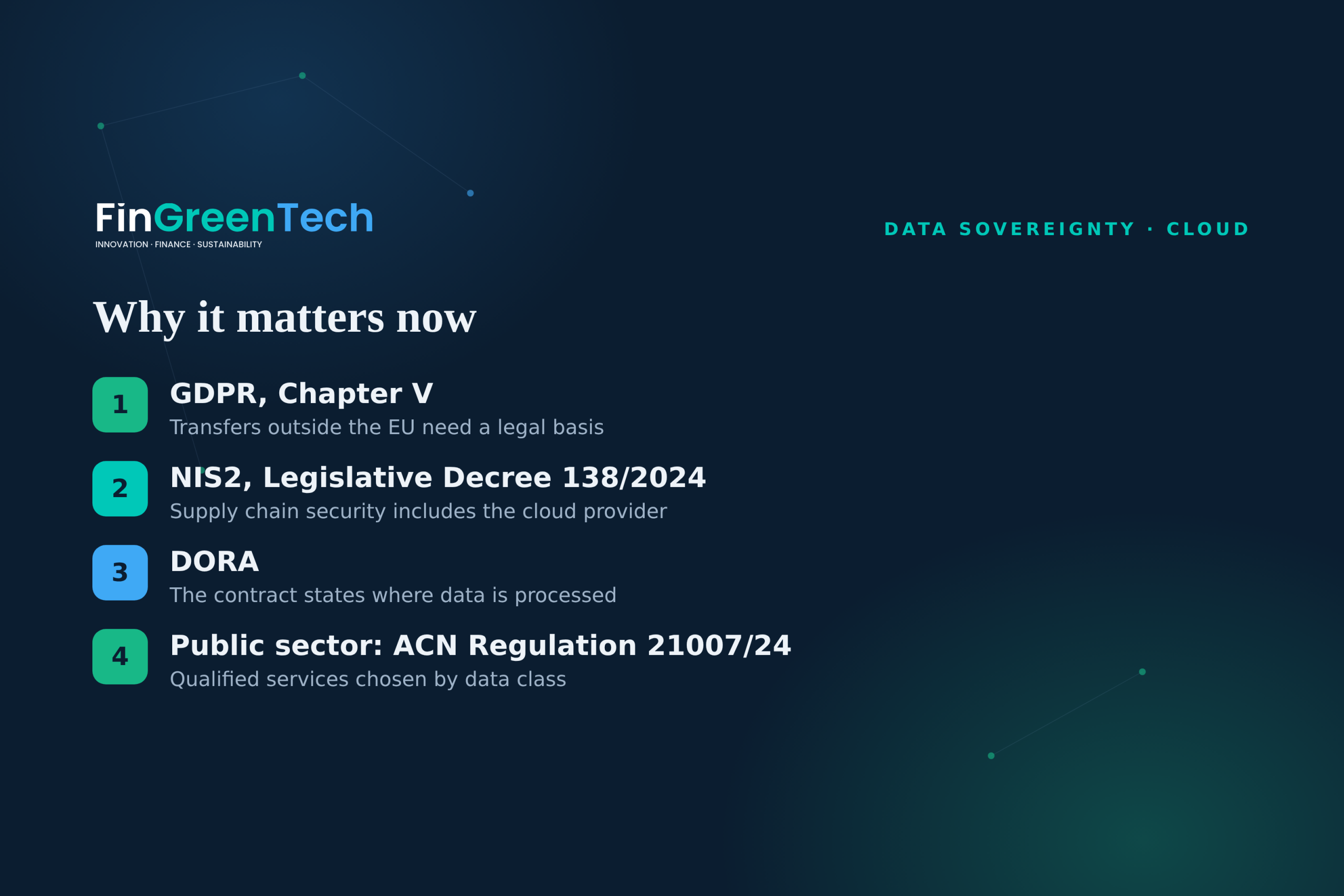 Why data sovereignty matters now: GDPR, NIS2, DORA and the ACN Regulation for the public sector