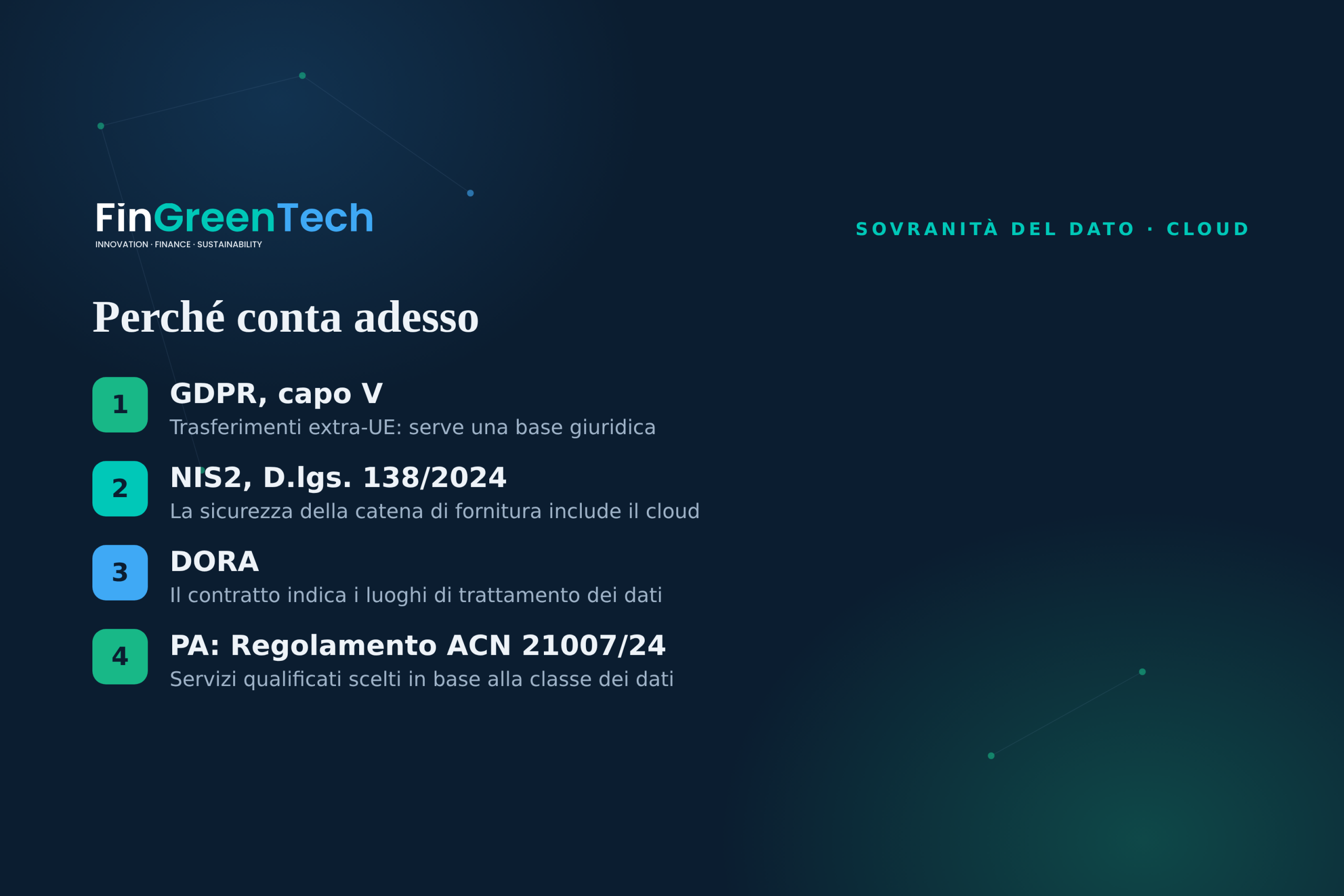 Perché la sovranità del dato conta adesso: GDPR, NIS2, DORA e Regolamento ACN per la PA