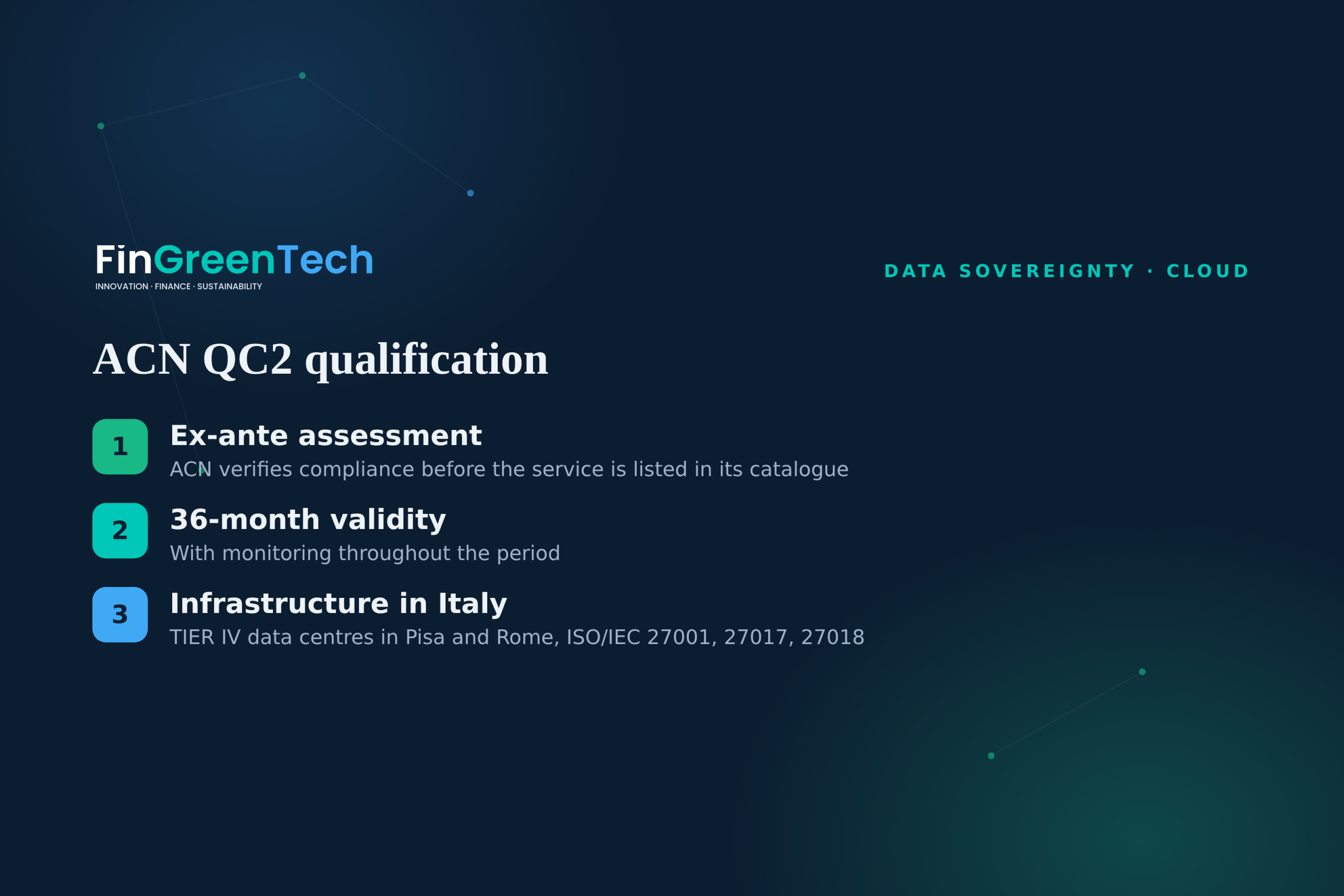 The ACN QC2 qualification of FinGreenTech for cloud services to the public sector