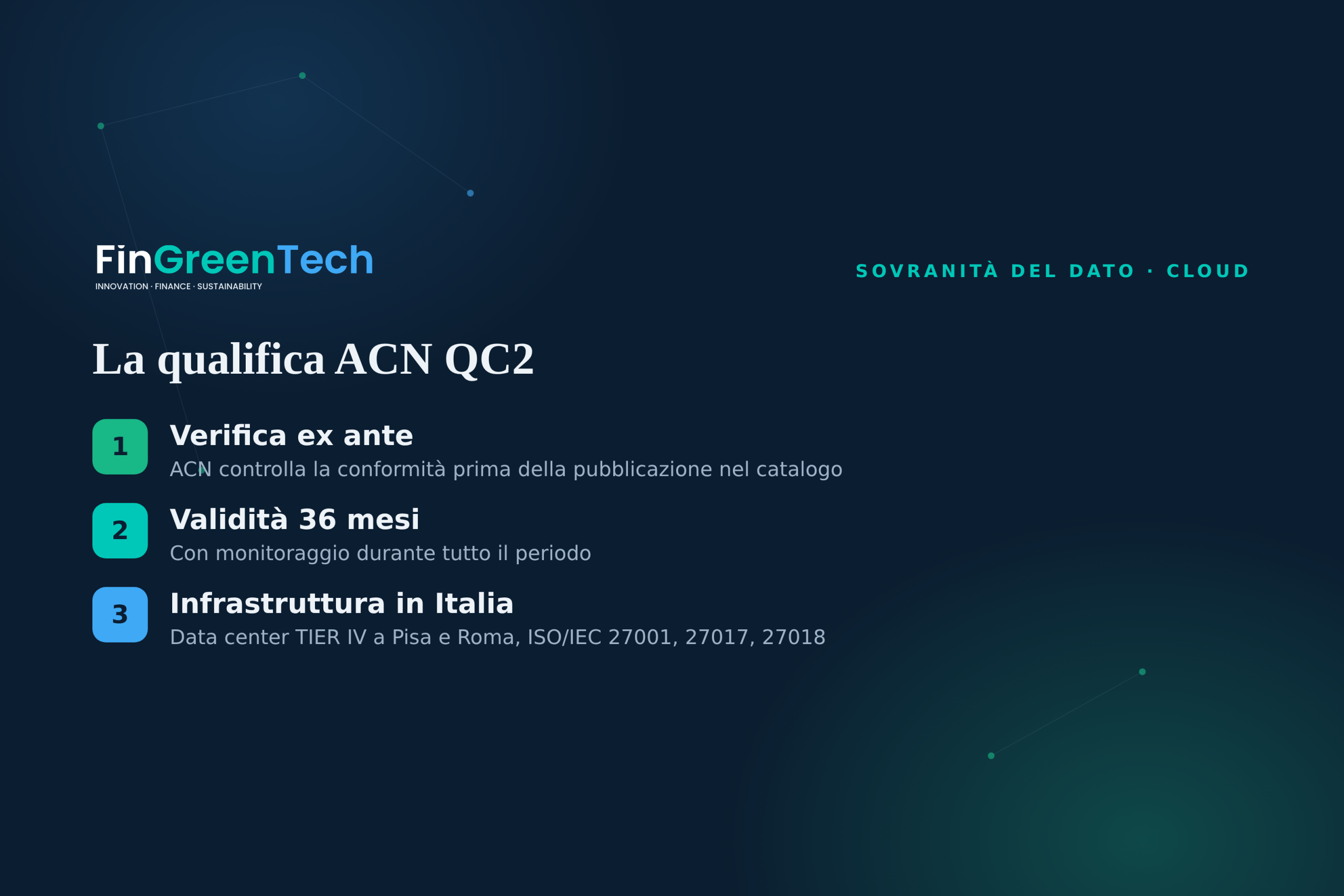 La qualifica ACN QC2 di FinGreenTech per i servizi cloud alla PA
