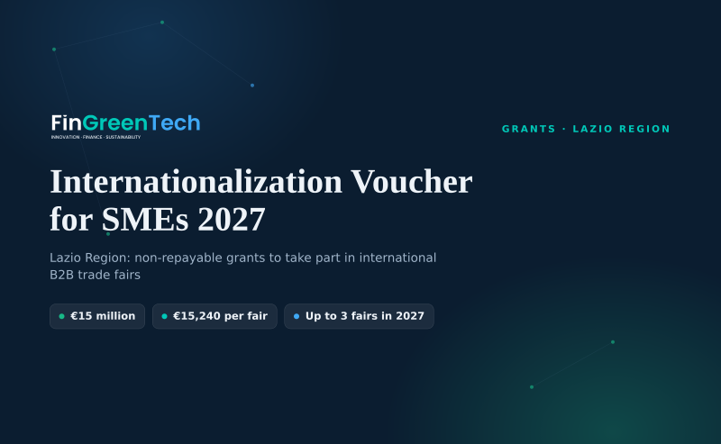 Internationalization Voucher for SMEs 2027: €15 million from the Lazio Region for B2B trade fairs