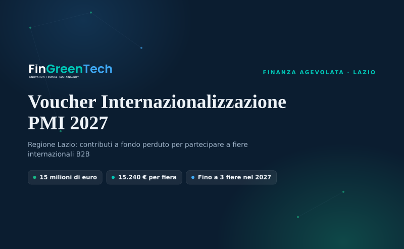 Voucher Internazionalizzazione PMI 2027: 15 milioni dalla Regione Lazio per le fiere B2B