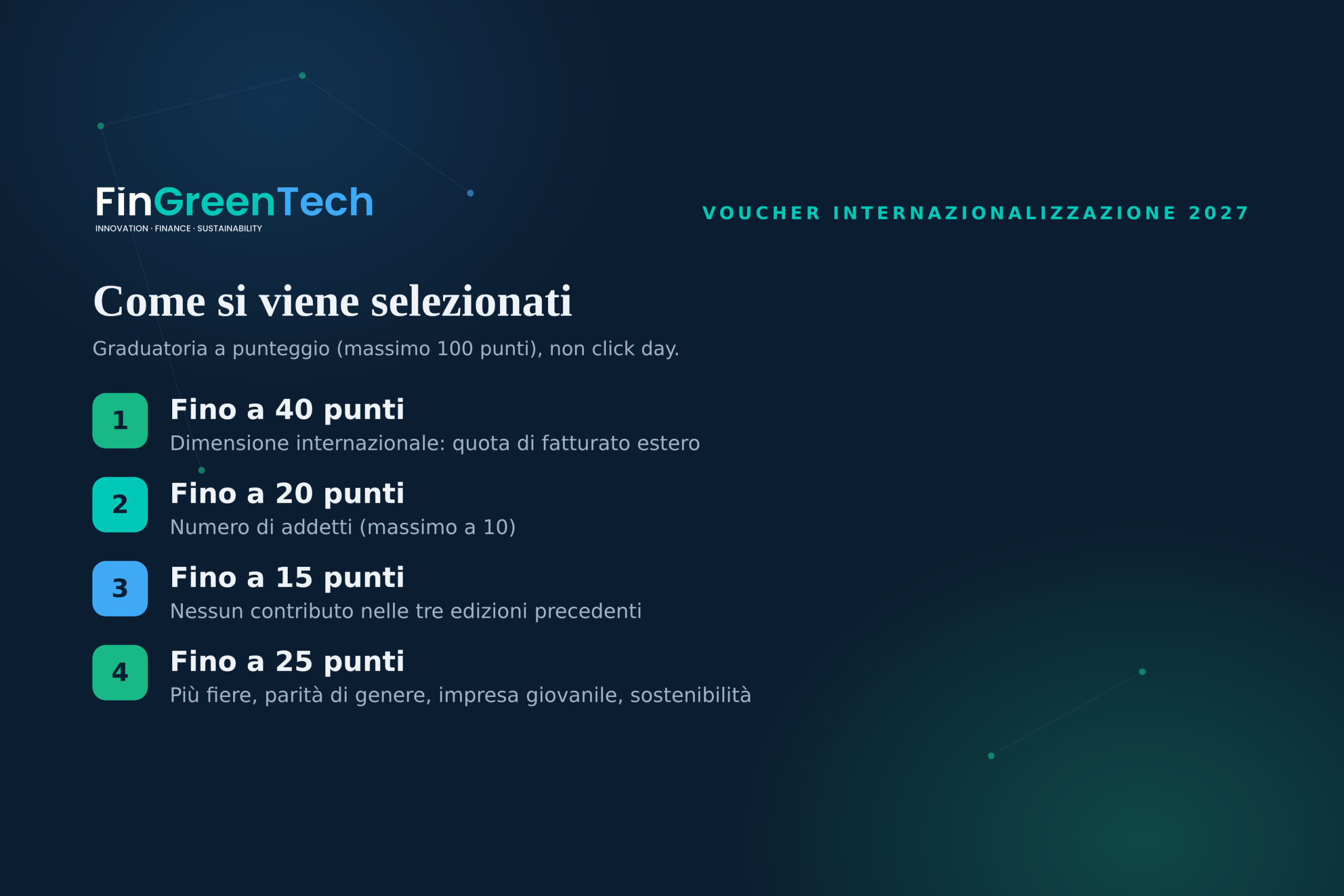 Come si viene selezionati: graduatoria a punteggio per il Voucher Internazionalizzazione 2027